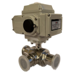 Válvula Esfera Tripartida 3 Vias Od Inox 304 com Atuador Elétrico